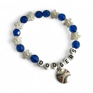 Dodgers beaded charm bracelet